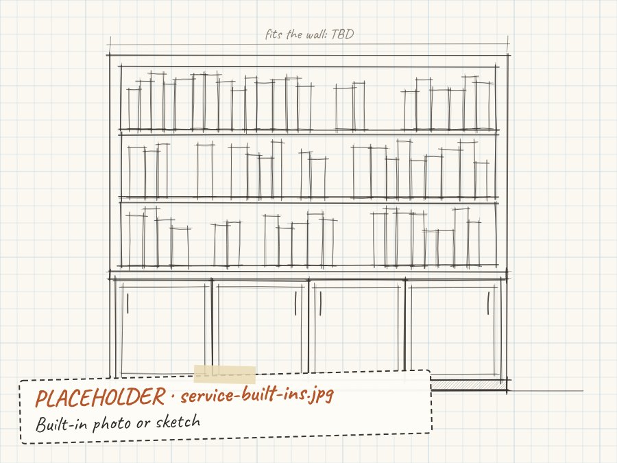 Placeholder: built-in shelving